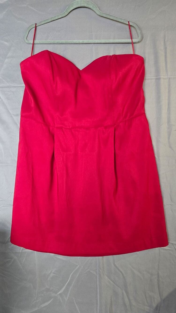 A New Day Dress Womens 2XL Red Sweetheart Strappy Smocked Short Sundress